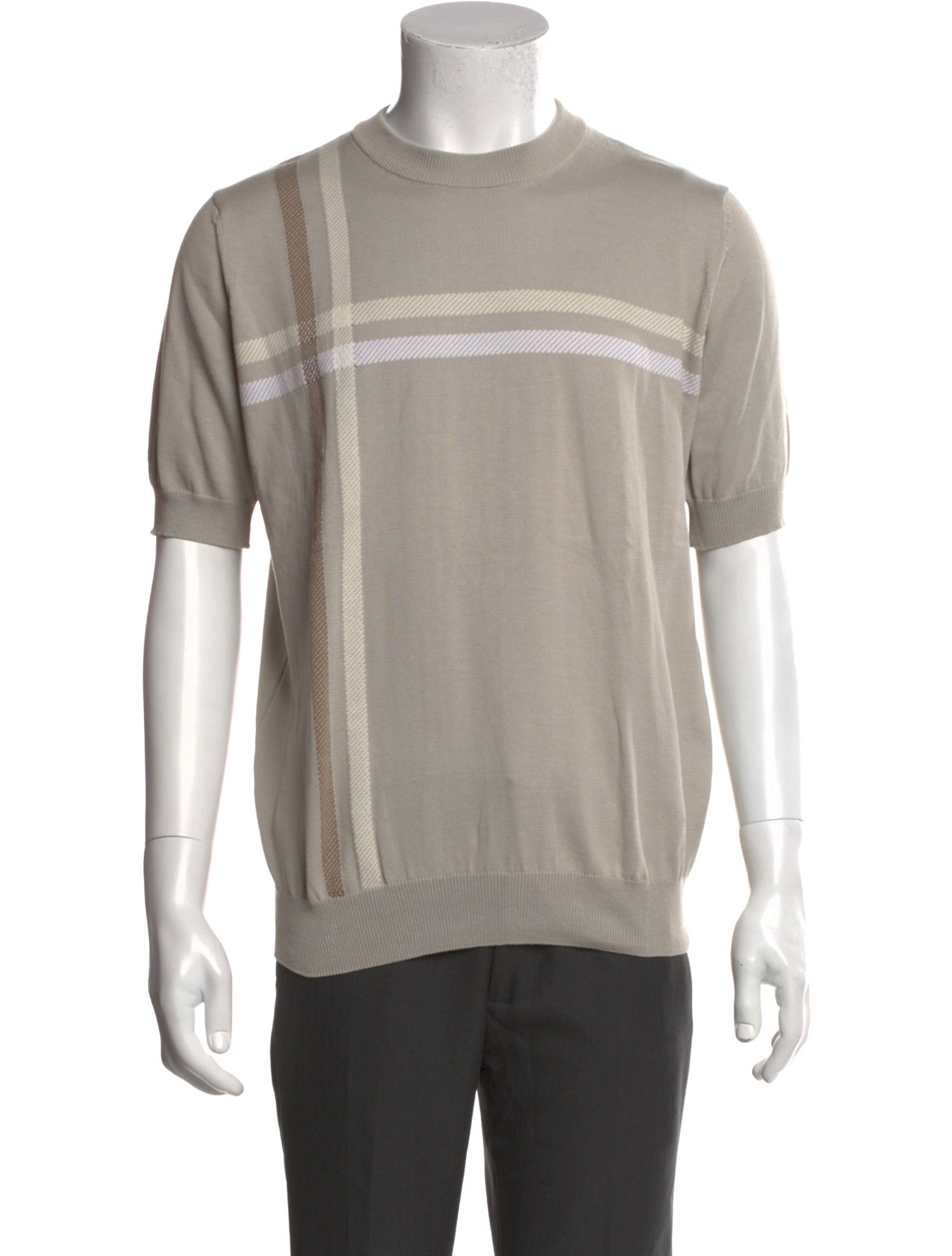 Aquascutum Striped Crew Neck T-Shirt w/ Tags