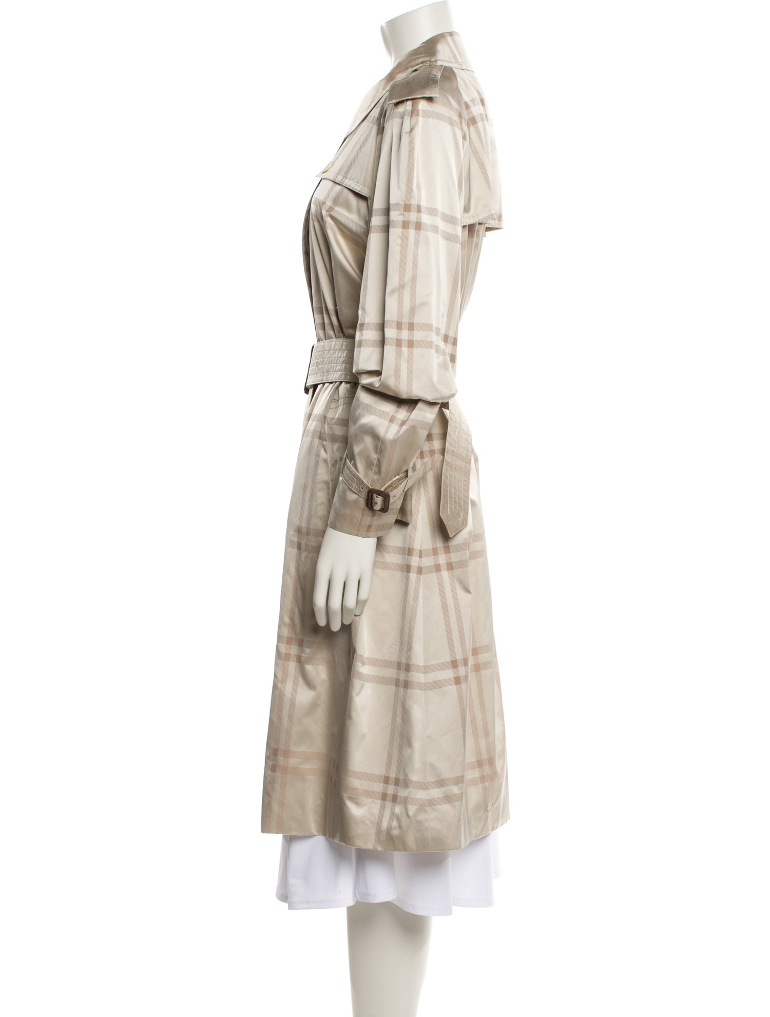 Aquascutum Plaid Print Trench Coat