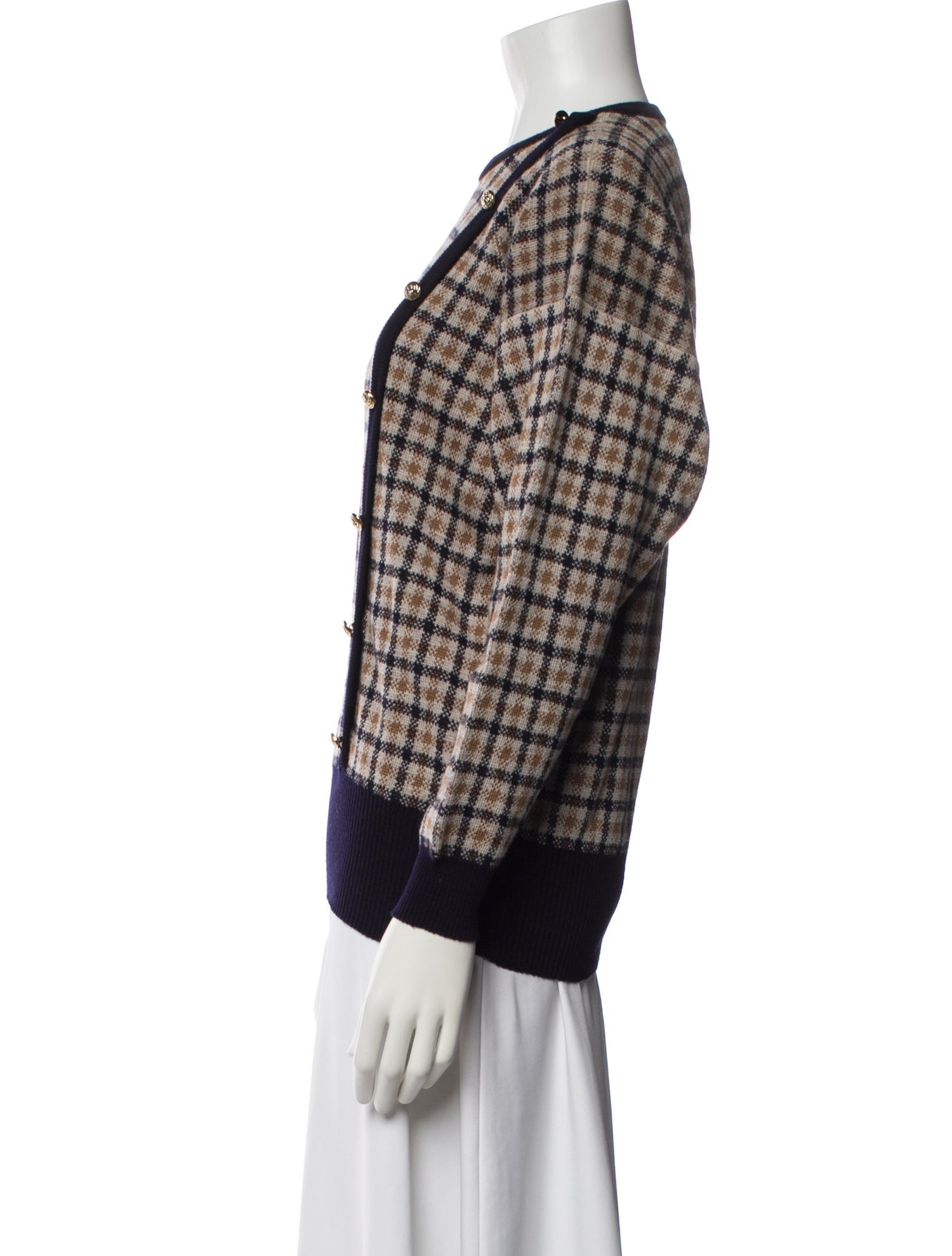 Aquascutum Wool Plaid Print Sweater w/ Tags
