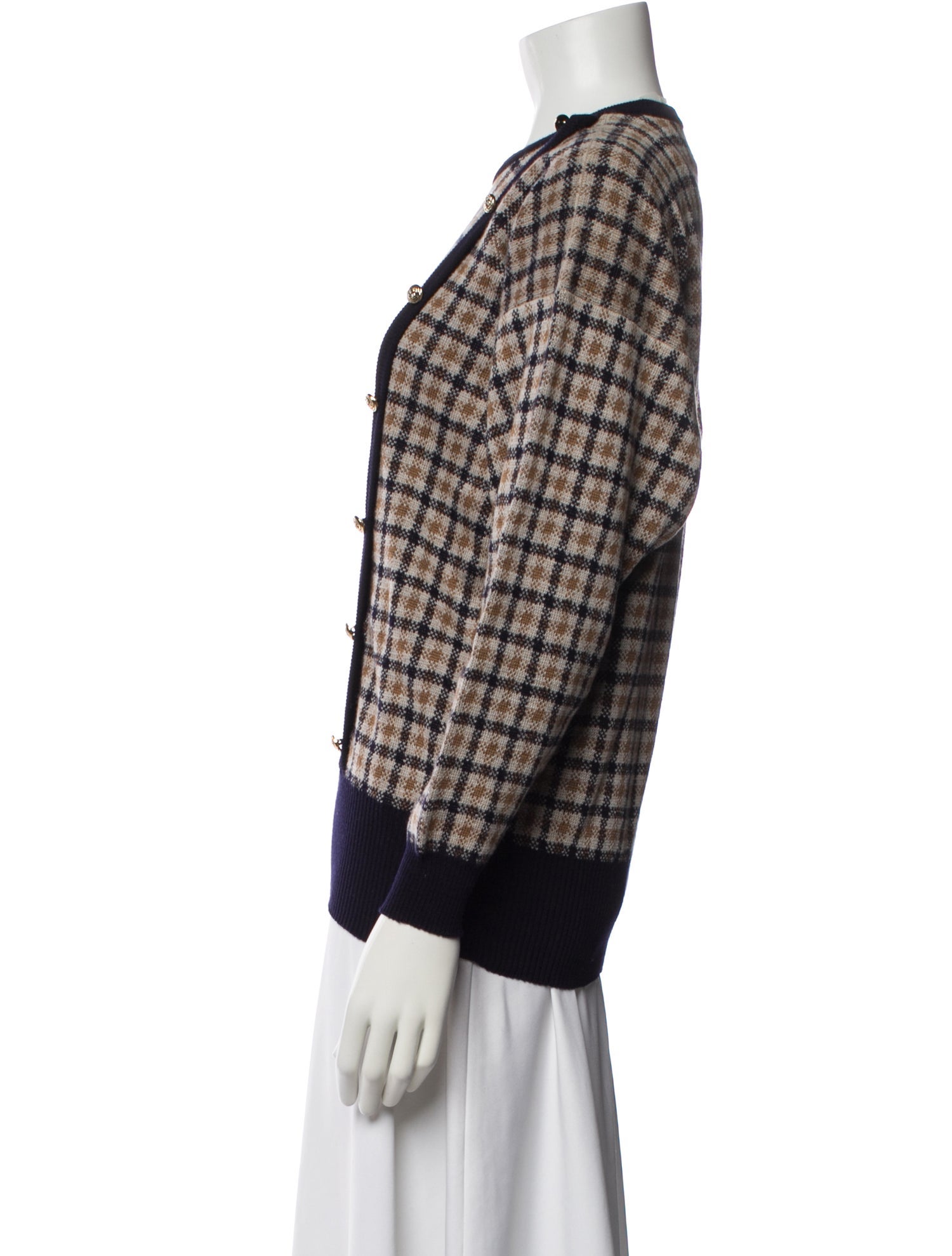 Aquascutum Wool Plaid Print Sweater w/ Tags