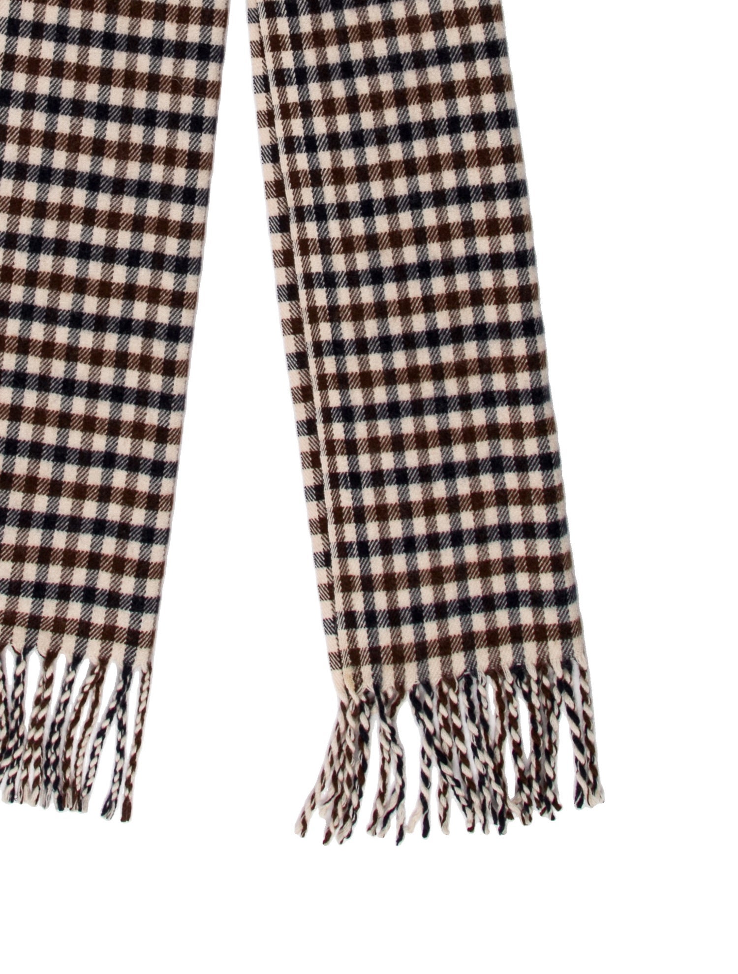 Aquascutum Cashmere Plaid Print Scarf