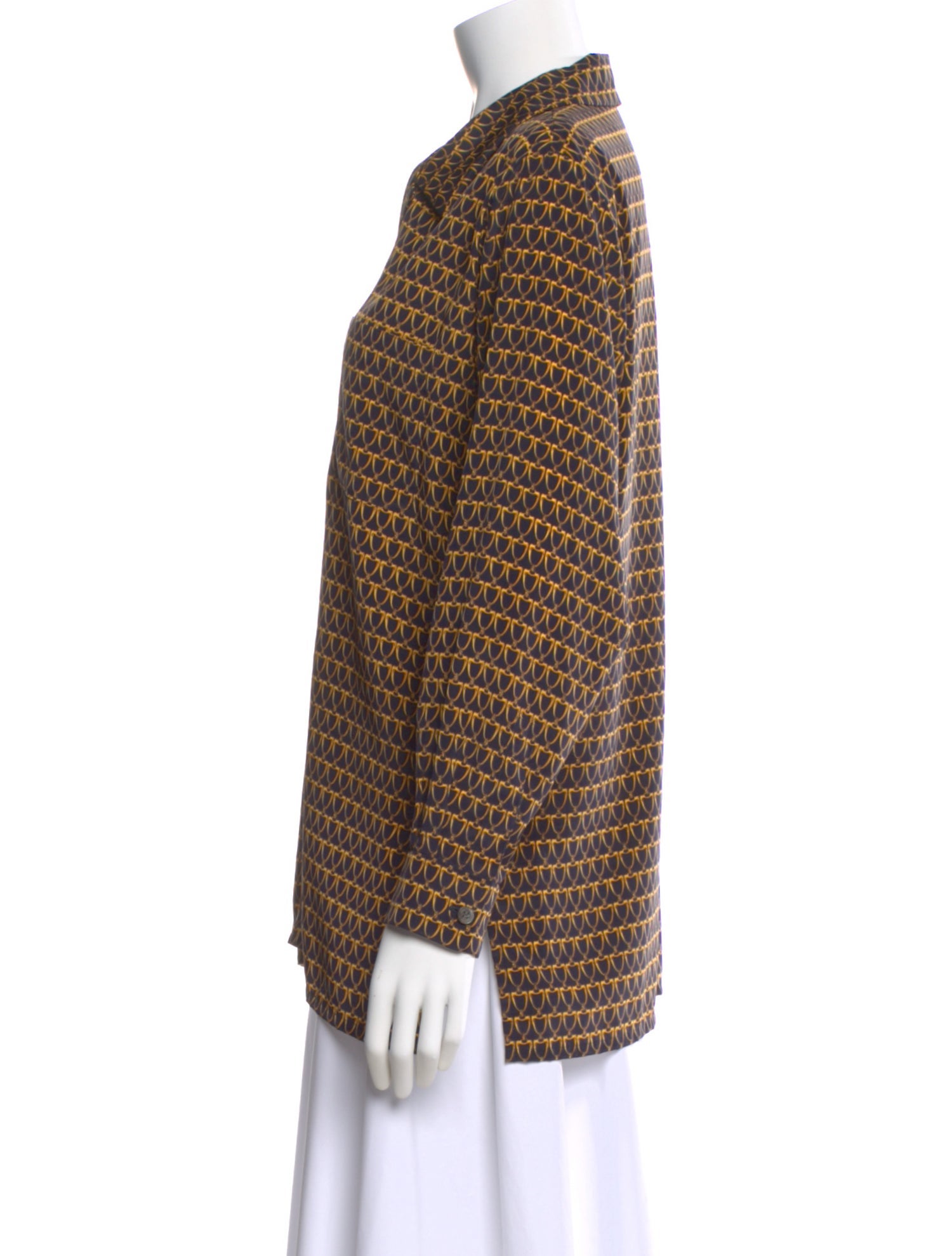 Aquascutum Patterned Long Sleeve Blouse