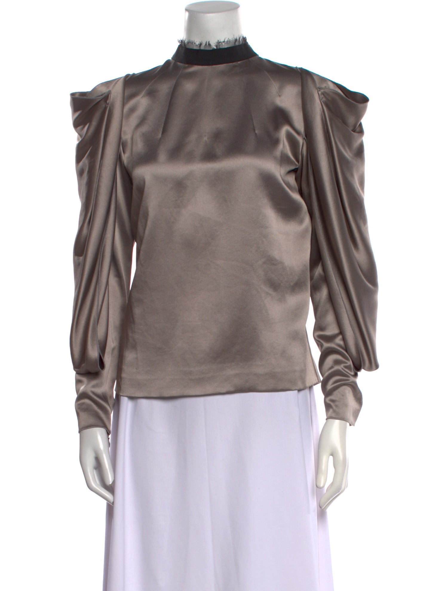 Aquilano.Rimondi Silk Mock Neck Blouse