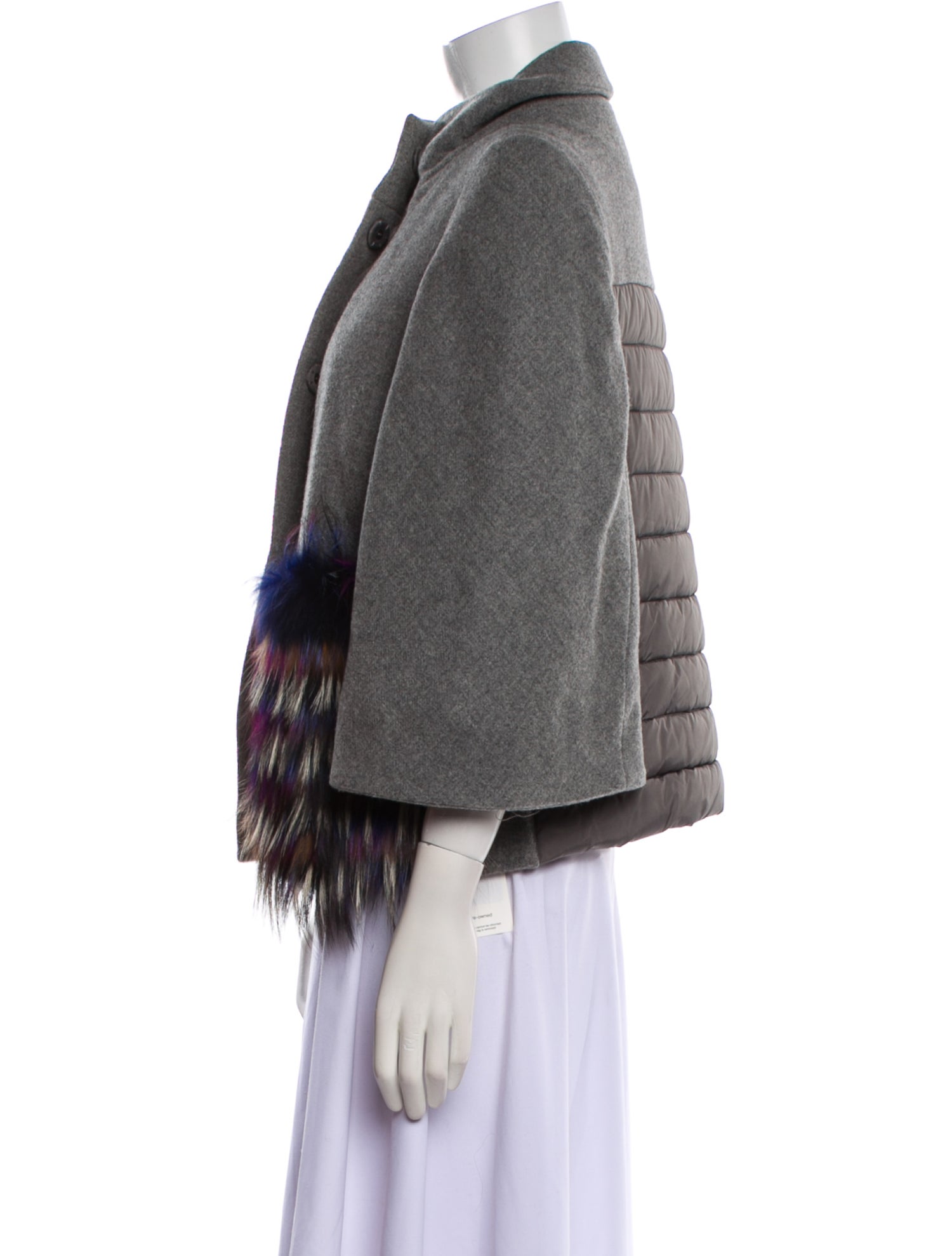 Aquilano.Rimondi Virgin Wool Tweed Pattern Faux Fur Jacket
