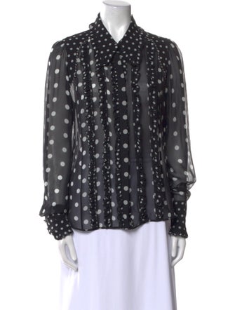 Aquilano.Rimondi Silk Polka Dot Print Button-Up Top