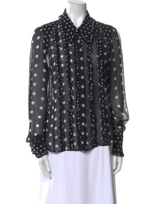 Aquilano.Rimondi Silk Polka Dot Print Button-Up Top