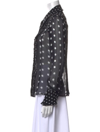 Aquilano.Rimondi Silk Polka Dot Print Button-Up Top