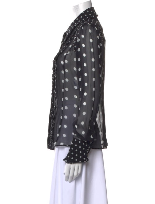 Aquilano.Rimondi Silk Polka Dot Print Button-Up Top