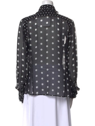 Aquilano.Rimondi Silk Polka Dot Print Button-Up Top