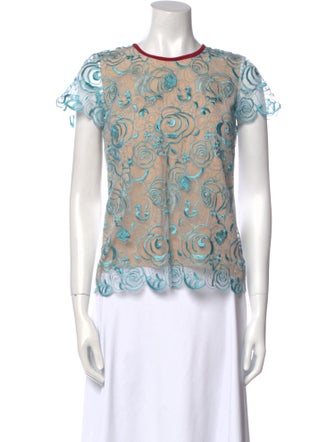 Aquilano.Rimondi Lace Pattern Crew Neck T-Shirt