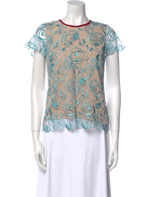 Aquilano.Rimondi Lace Pattern Crew Neck T-Shirt