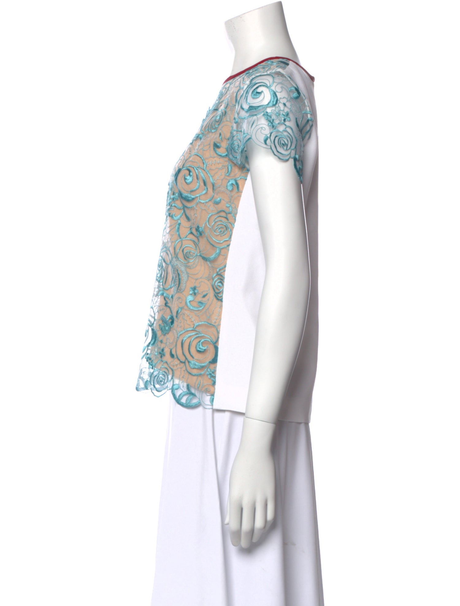 Aquilano.Rimondi Lace Pattern Crew Neck T-Shirt