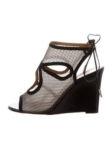 Aquazzura Mesh Caged Wedges