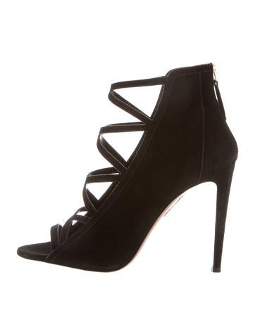 Aquazzura Suede Cage Sandals