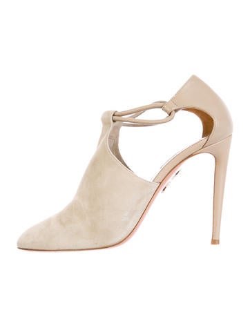 Aquazzura Suede Round-Toe Pumps