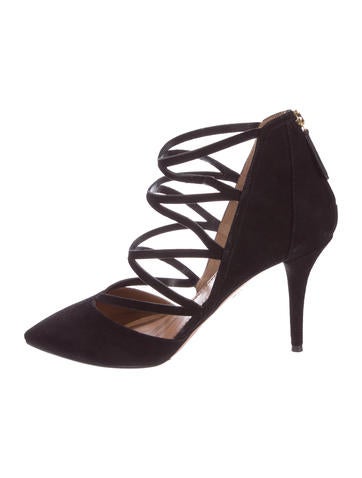 Aquazzura Suede Pointed-Toe Pumps