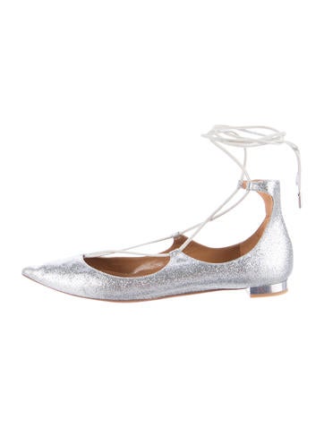 Aquazzura Christy Glitter Flats