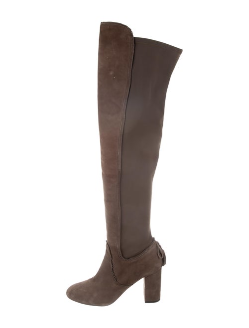 Aquazzura Suede Over-The-Knee Boots Olive