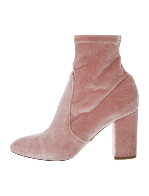 Aquazzura Velvet Ankle Boots Pink