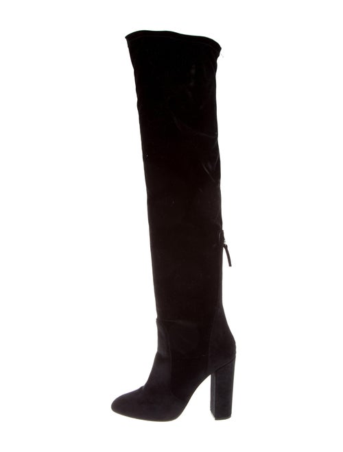 Aquazzura Velvet Over-The-Knee Boots Black