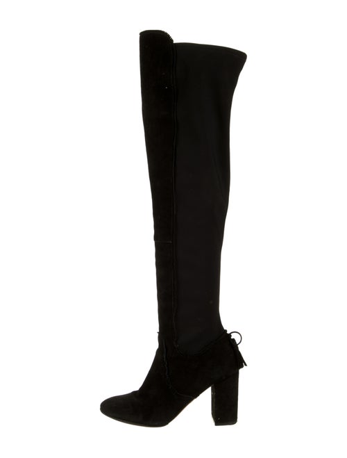Aquazzura Suede Over-The-Knee Boots Black