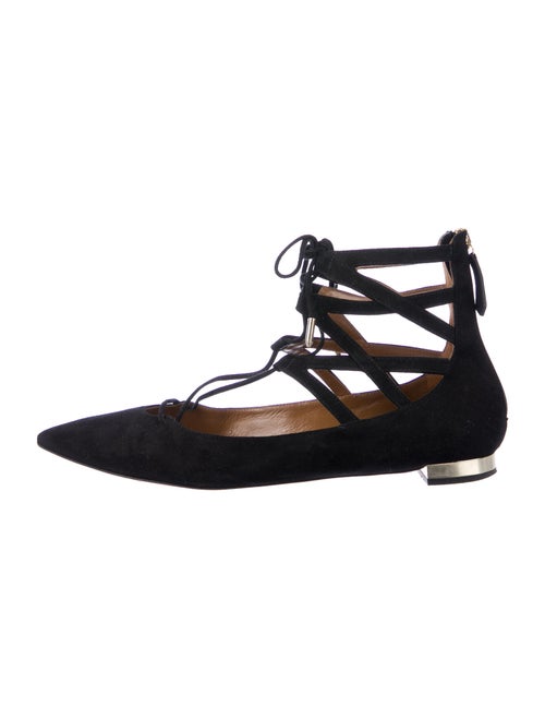 Aquazzura Suede Flats Black