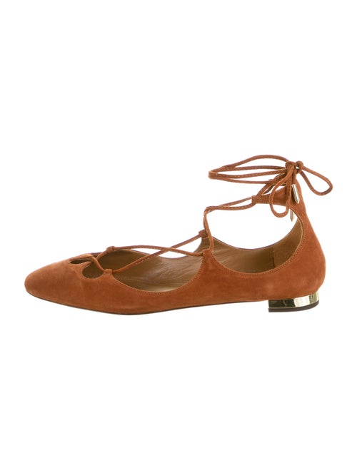Aquazzura Suede Flats Brown