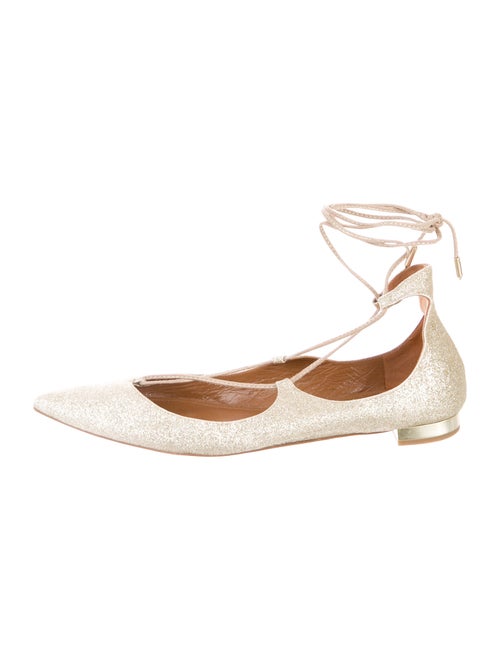 Aquazzura Flats Gold