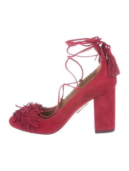 Aquazzura Signature Logo Suede Pumps