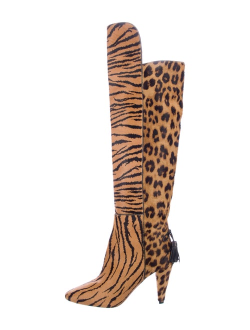 Aquazzura Signature Logo Calf Hair Boots Black