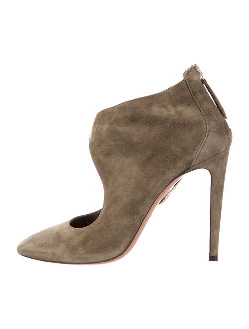 Aquazzura Suede Pumps Green