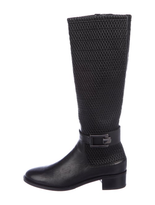 Aquazzura Odilia Leather Riding Boots Black