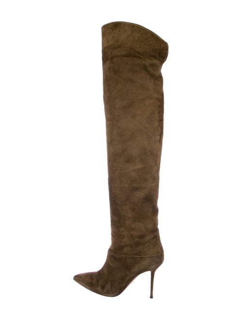 Aquazzura Suede Boots Green