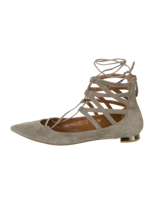 Aquazzura Suede Flats Green