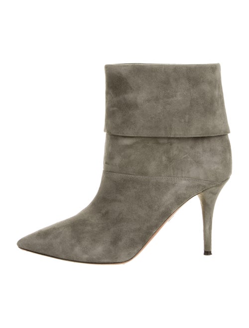 Aquazzura Suede Boots Green