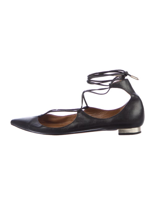 Aquazzura Leather Flats Black