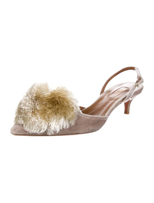 Aquazzura Suede Printed Slingback Pumps