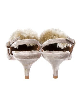 Aquazzura Suede Printed Slingback Pumps