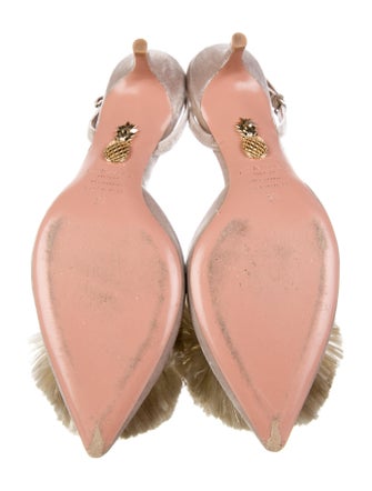 Aquazzura Suede Printed Slingback Pumps