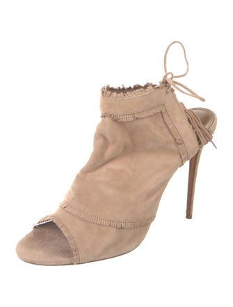 Aquazzura Suede Tassel Accents Sandals