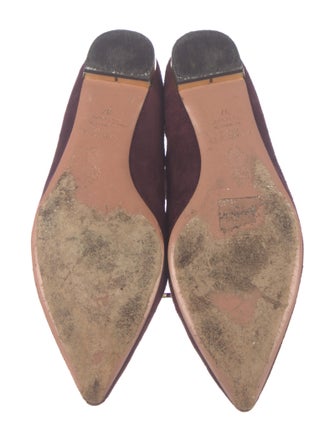 Aquazzura Suede Cutout Accent Ballet Flats