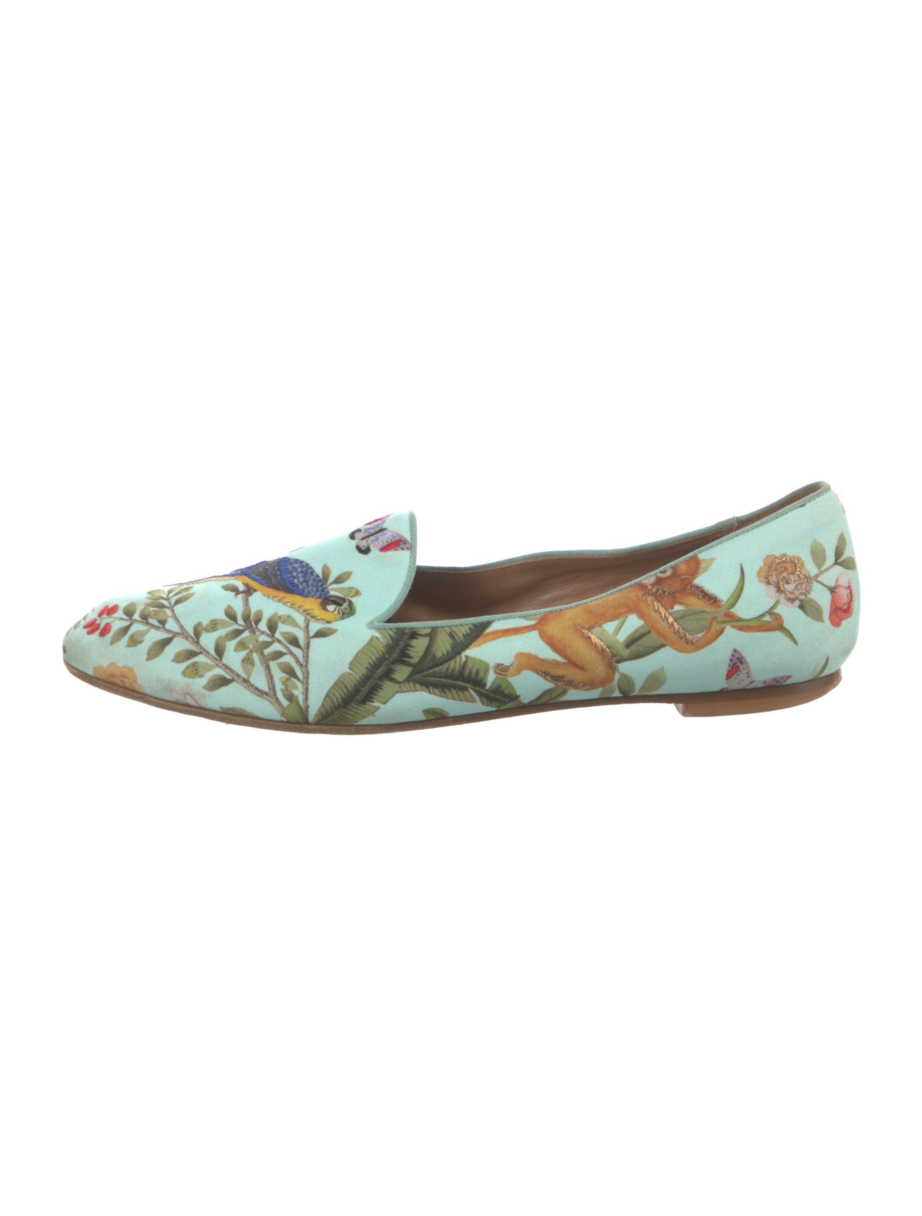 Aquazzura Floral Print Loafers