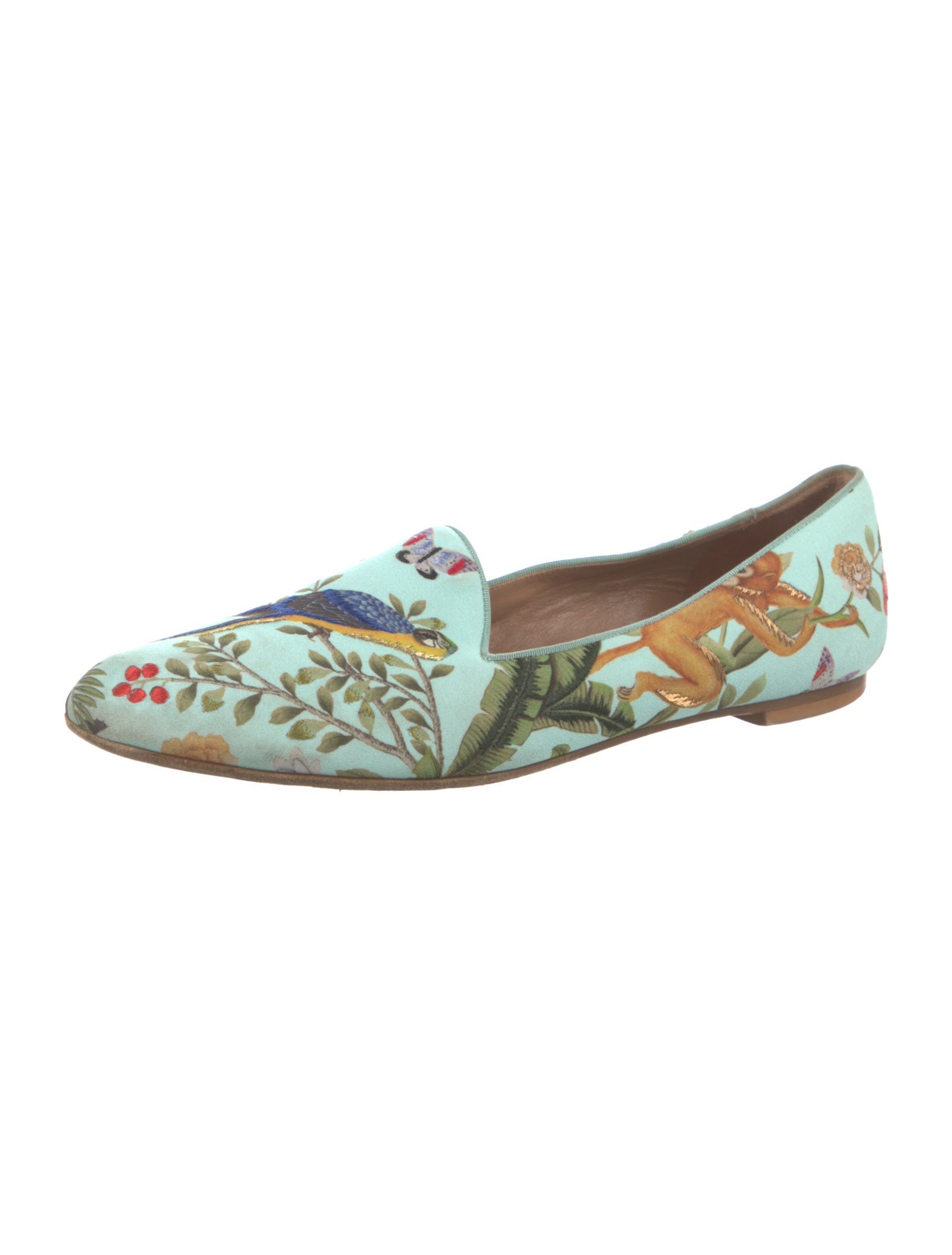 Aquazzura Floral Print Loafers