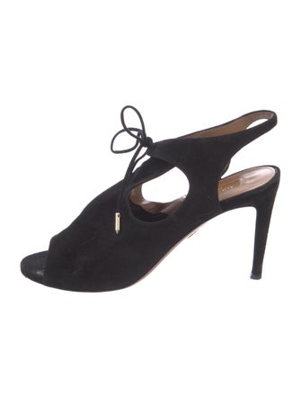 Aquazzura Suede Slingback Sandals
