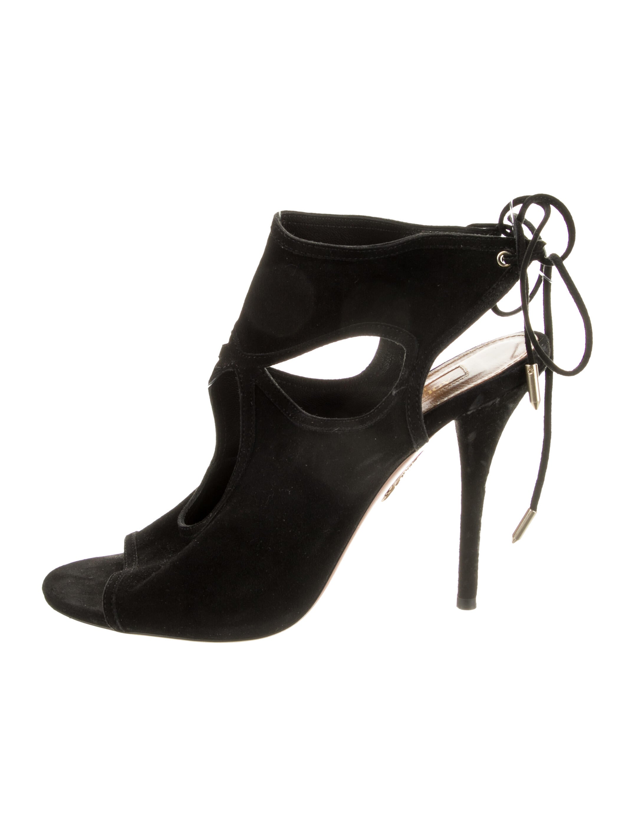 Aquazzura Suede Cutout Accent Slingback Pumps