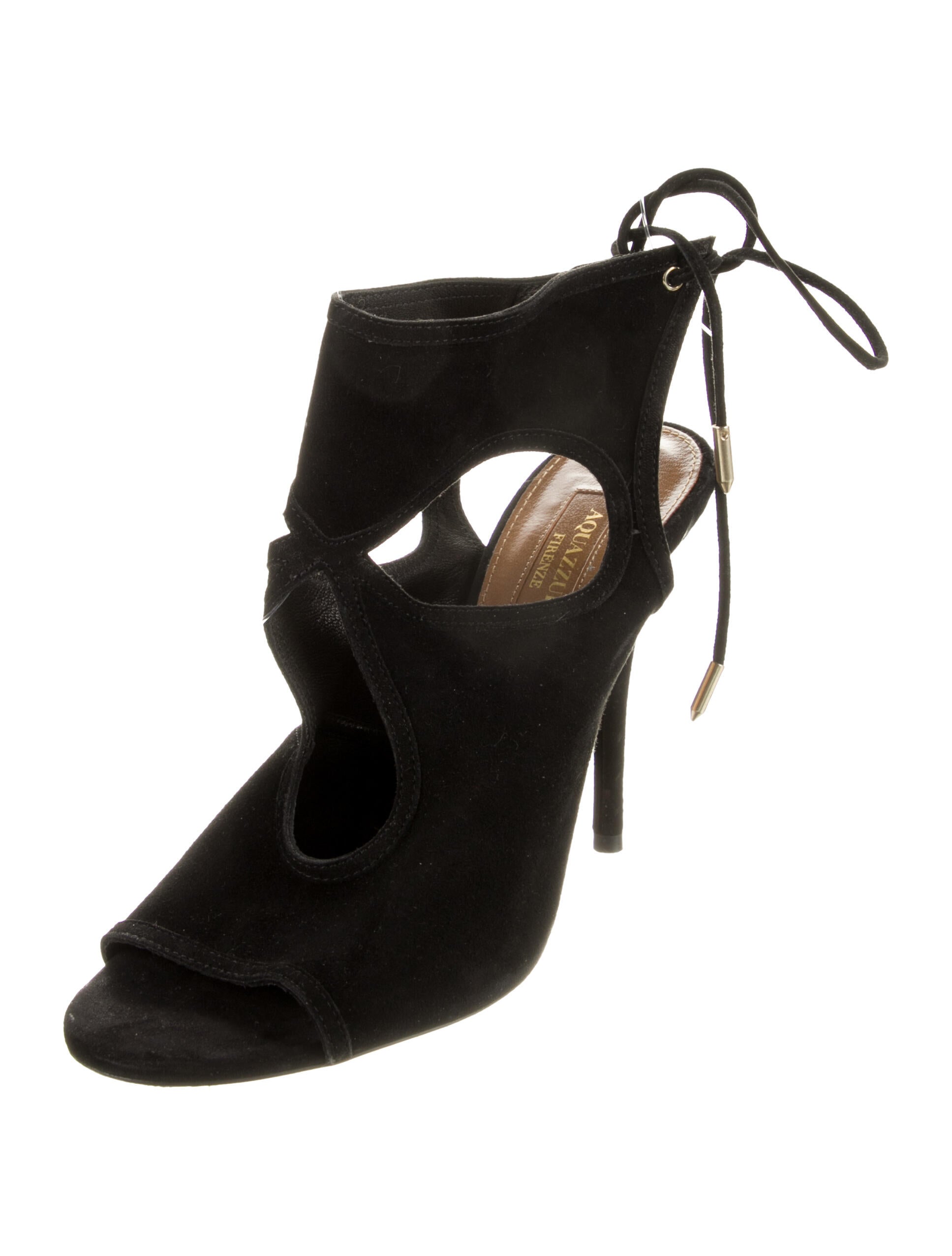 Aquazzura Suede Cutout Accent Slingback Pumps