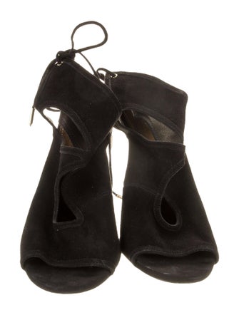 Aquazzura Suede Cutout Accent Slingback Pumps