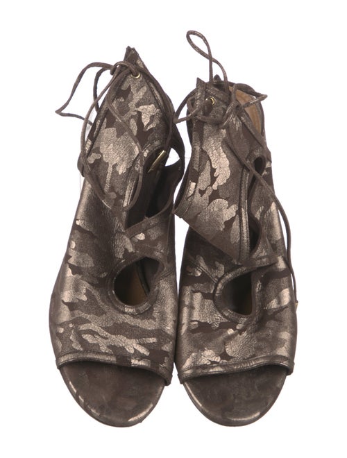 Aquazzura Suede Printed Sandals