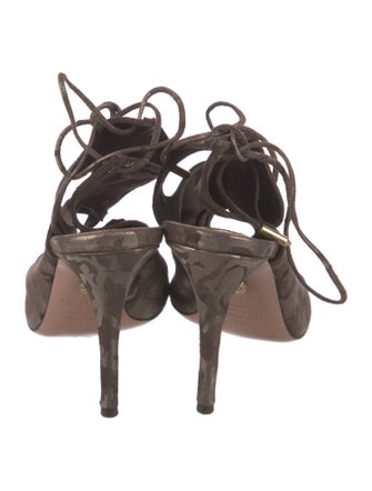 Aquazzura Suede Printed Sandals