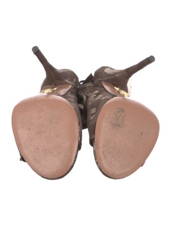 Aquazzura Suede Printed Sandals